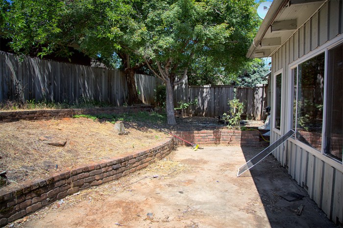 Some of the bricks used in the backyard landscaping