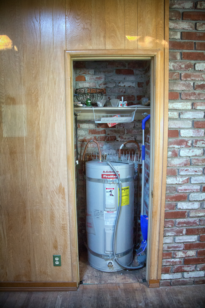 We will be moving the water heater and turning this into the wine cooler