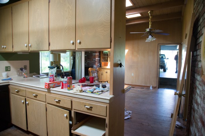 Original cabinetry looking into family room.
