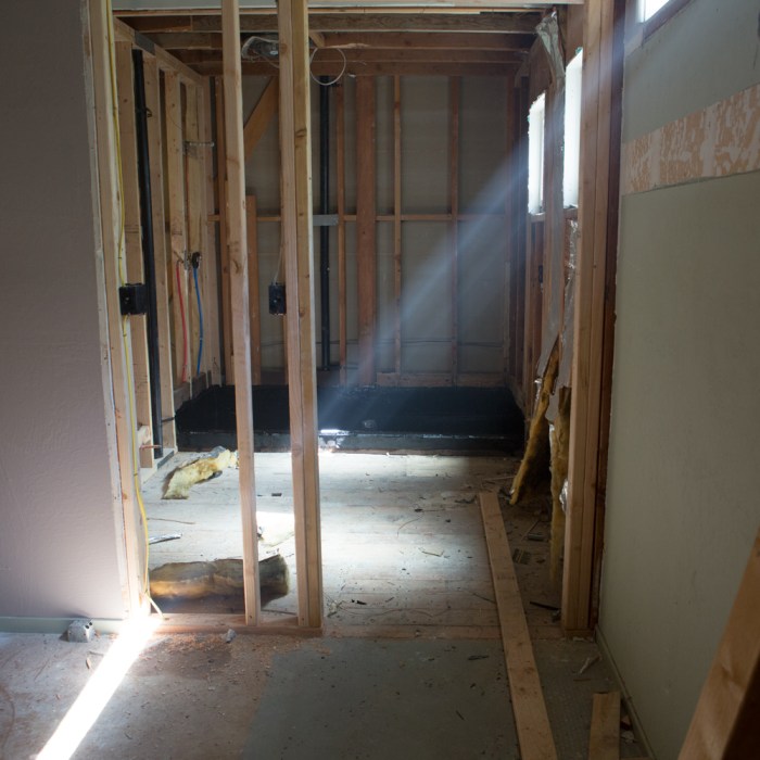 Shower pan installed