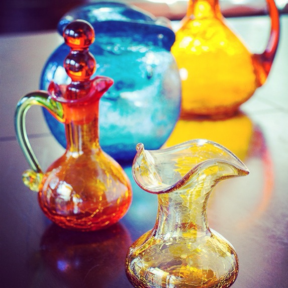 Colorful cracked glass for colorful accents