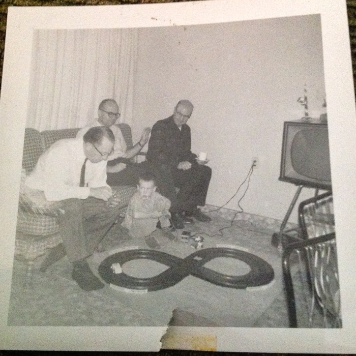 My two grandfathers, my dad and my brother in the original family room