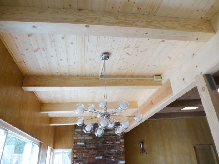 The chandelier was moved to the proper place