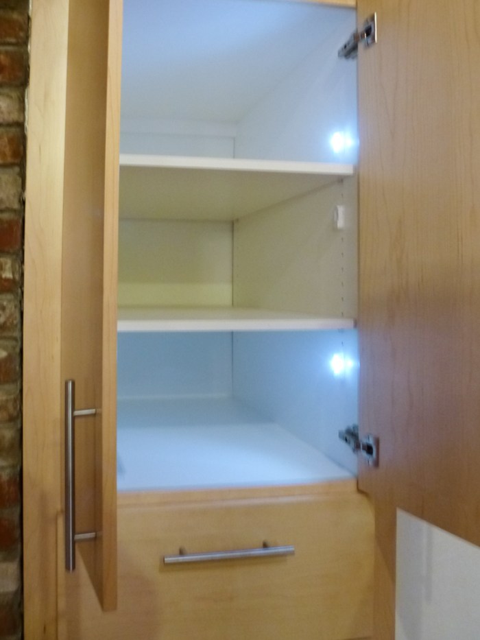LED lights in cabinet have motions detectors