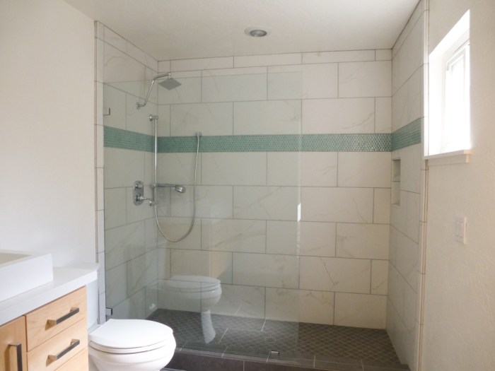 Master bath glass wall