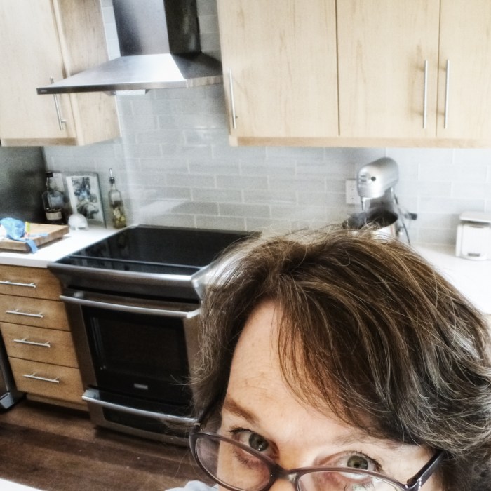 My mad face in front of the new, but non-working, range