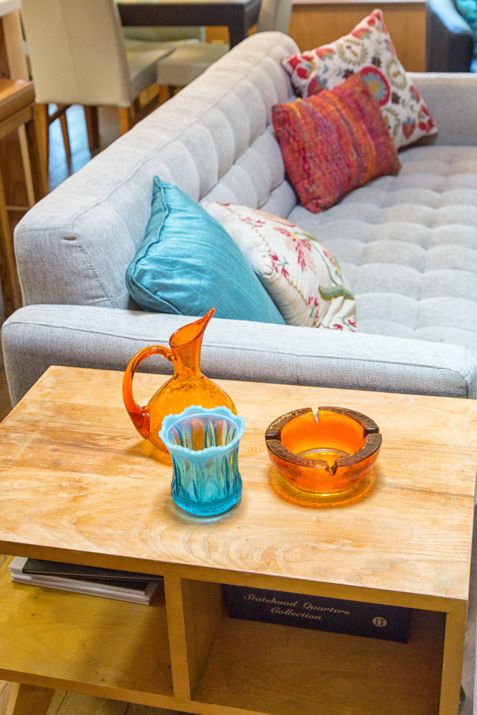 Inspiration for colors: my mother's cracked glass collection